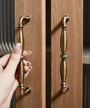 Load image into Gallery viewer, Blancpain-Style Mid Century Brass Pulls, French Retro Antique European Cabinet Wardrobe Hardware Handles