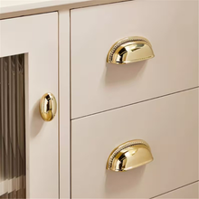 Load image into Gallery viewer, 2.5" Gold Cup Solid Brass Knobs & Pulls | Polished Exquisite Mini Cabinet, Drawer & Kitchen Handles, Gift-Worthy Gold Hardware