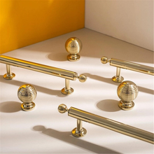 Load image into Gallery viewer, 3.78", 5", 6.3", 8.8" Solid Brass Ball Drawer Pulls & Knobs | Gold Kitchen Handles, Cabinet & Door Knobs, Kitchen Hardware