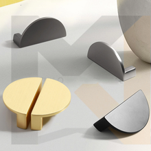 Load image into Gallery viewer, 2.5" Black, Gray, Gold, Nickel Semicircle Drawer Pulls | Modern Kitchen & Cupboard Handles, Dresser Knobs, Wardrobe & Cabinet Hardware