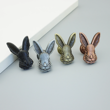 Load image into Gallery viewer, Cute Rabbit Cabinet Knobs | Unique Copper, Bronze, Silver, Black Drawer Pulls, Kitchen Handles & Cabinet Hardware