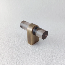 Load image into Gallery viewer, Custom-Size Clear & Smoke Acrylic Knobs, Pulls & Handles with Brass | Drawer, Cabinet Door, Kitchen, Dresser & Bathroom Hardware