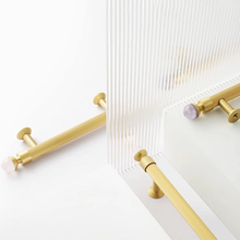 Load image into Gallery viewer, 3.78"-8.8" Art Decor Luxury Pulls & Knobs (Pink Crystal Stone, Shiny Gold, Purple, White, Chrome) | Cabinet, Dresser & Drawer Hardwar