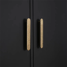 Load image into Gallery viewer, 3.78", 5.0" Solid Brass Hammered Gold Knobs & Pulls | Unique Dresser & Drawer Handles, Kitchen Cabinet, Wardrobe & Cupboard Hardware