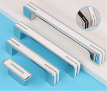 Load image into Gallery viewer, 3.78"-12.6" Black, White & Chrome Knobs, Pulls & Handles | Cabinet Door, Drawer, Dresser & Kitchen Cabinet Hardware