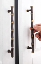 Load image into Gallery viewer, 2.5"-6.3" Bamboo & Solid Brass (Gold, Bronze, Black) Knobs & Pulls | Kitchen, Drawer, Dresser & Cabinet Handles