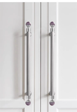 Load image into Gallery viewer, 3.78"-8.8" Art Decor Luxury Pulls & Knobs (Pink Crystal Stone, Shiny Gold, Purple, White, Chrome) | Cabinet, Dresser & Drawer Hardwar