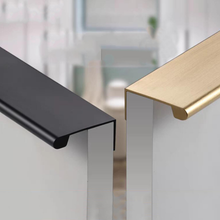 Load image into Gallery viewer, Invisible Black & Gold Kitchen Handles | Concealed Embedded Drawer Pulls, Long Wardrobe & Furniture Cabinet Pulls