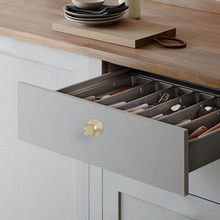 Load image into Gallery viewer, Modern Clover Knobs | Brass Plate & Acrylic Drawer Pulls, Dresser/Kitchen Cabinet Handles, Hardware