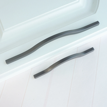 Load image into Gallery viewer, 3.78", 5.0", 7.55", 11.3" (96, 128mm) Arch Bridge Cabinet Handles | Black & Dark Gray Dresser Knobs, Drawer Pulls, Wardrobe & Cupboard Handles