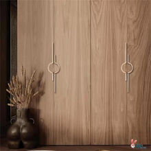 Load image into Gallery viewer, 3.78", 5", 8.8", 10" Brushed Nickel Brass Half Moon Drawer Handles | Cabinet & Kitchen Cupboard Pulls, Bathroom & Dresser Pulls