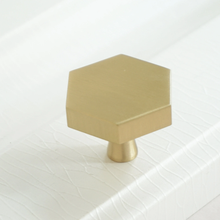 Load image into Gallery viewer, Hexagon Antique Bronze, Bright Brass & Brass Knobs, Pulls & Handles | Kitchen Cabinet, Drawer, Dresser & Door Hardware