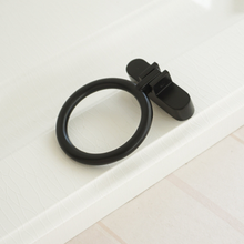 Load image into Gallery viewer, 1.25" Black Brass Drop Ring Round Knobs, Pulls & Handles | Cabinet, Door, Drawer & Dresser Hardware