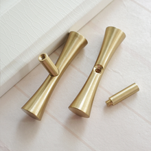Load image into Gallery viewer, T Bar Brushed Gold Brass Knobs, Pulls & Handles | Drawer, Dresser, Wardrobe, Closet & Kitchen Door Hardware