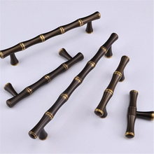 Load image into Gallery viewer, 2.5"-6.3" Bamboo & Solid Brass (Gold, Bronze, Black) Knobs & Pulls | Kitchen, Drawer, Dresser & Cabinet Handles