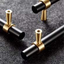 Load image into Gallery viewer, 5", 7.55" (128, 192mm) Brass Cupboard Handles | Modern Kitchen Cabinet Door & Drawer Pulls, Closet, Wardrobe & Dresser Knobs