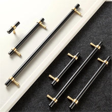Load image into Gallery viewer, 5", 7.55" (128, 192mm) Brass Cupboard Handles | Modern Kitchen Cabinet Door & Drawer Pulls, Closet, Wardrobe & Dresser Knobs