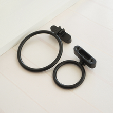 Load image into Gallery viewer, 1.25" Black Brass Drop Ring Round Knobs, Pulls & Handles | Cabinet, Door, Drawer & Dresser Hardware