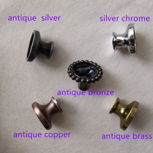 Load image into Gallery viewer, Compass Ornate Knobs & Pulls (Antique Bronze, Crystal) | French Style Drawer, Dresser & Cabinet Furniture Hardware