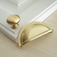 Load image into Gallery viewer, 3" Brushed Gold Kitchen Cabinet Handles | Drawer & Dresser Pulls, Wardrobe, Closet & Cupboard Knobs