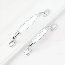 Load image into Gallery viewer, 3.75", 5" (96, 128mm) Black Clear Crystal Pulls | Silver Chrome Handles, Dresser & Kitchen Cabinet Hardware, Furniture Pulls