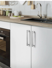 Load image into Gallery viewer, 3.78"-12.6" Black, White & Chrome Knobs, Pulls & Handles | Cabinet Door, Drawer, Dresser & Kitchen Cabinet Hardware