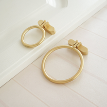 Load image into Gallery viewer, 1.25" Black Brass Drop Ring Round Knobs, Pulls & Handles | Cabinet, Door, Drawer & Dresser Hardware