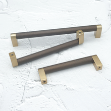 Load image into Gallery viewer, Knurled Champagne Gold & Coffee Pulls & Knobs | Kitchen, Cabinet, Dresser & Cupboard Hardware