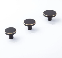 Load image into Gallery viewer, Brass Black & Gold Vintage Retro Cabinet Knobs | Drawer & Dresser Pulls, Door Handles
