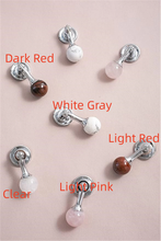 Load image into Gallery viewer, Crystal Stone Ball Drop Knobs, Pulls & Handles (Pink, White, Clear, Red) | Chrome Dresser & Cabinet Door Hardwar