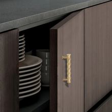 Load image into Gallery viewer, 3.0", 4.0", 5.0" Bamboo Solid Brass Drawer Pulls | Dresser, Kitchen & Wardrobe Handles, Cabinet Door Knobs, Hardware