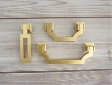Load image into Gallery viewer, 2.5", 3.75" (64, 96mm) Brushed Gold Brass Vintage Drop Pulls | Dresser & Drawer Knobs, Kitchen Cabinet Door Handles, Hardware
