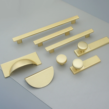 Load image into Gallery viewer, 2.5"-7.55" Unique Semicircle Brushed Brass Pulls, Knobs & Handles | Kitchen, Drawer, Wardrobe, Cabinet & Dresser Hardware