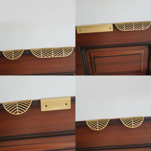 Load image into Gallery viewer, Leaf Design Brass Gold Invisible Pulls & Handles | Modern Decorative Cabinet, Wardrobe, Cupboard & Drawer Hardware