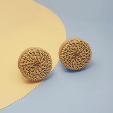 Load image into Gallery viewer, Boho Rattan Knobs | Unique Wood Drawer Pulls, Dresser & Cabinet Knobs, Boho Home Decor Hardware