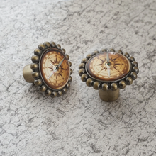 Load image into Gallery viewer, Compass Ornate Knobs & Pulls (Antique Bronze, Crystal) | French Style Drawer, Dresser & Cabinet Furniture Hardware