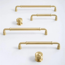 Load image into Gallery viewer, 5"-8.8" Brushed Brass Knobs, Pulls & Handles | Drawer, Cabinet, Kitchen & Dresser Hardware