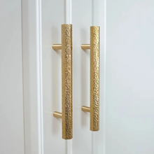 Load image into Gallery viewer, 2.5", 3.78", 5", 6.3", 7.55" Hexagon Gold Brass Hammered Kitchen & Drawer Pulls | Luxurious Cabinet Door Handles, Dresser & Wardrobe Knobs
