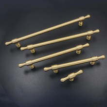 Load image into Gallery viewer, 3.78", 5", 6.3", 7.55", 8.8", 12.6" Brushed Brass Kitchen Pulls & Knobs | Drawer & Cabinet Pulls, Wardrobe Handles, Furniture Hardware