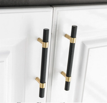 Load image into Gallery viewer, 3.78", 5.0" Black Brass T Bar Drawer Pulls | Cabinet Door & Closet Wardrobe Handles, Dresser Knobs, Furniture Hardware