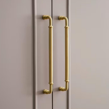 Load image into Gallery viewer, 5"-8.8" Brushed Brass Knobs, Pulls & Handles | Drawer, Cabinet, Kitchen & Dresser Hardware