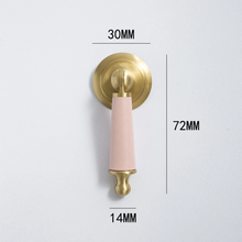 Load image into Gallery viewer, Brass Leather (Pink, Black, Blue, Brown Cowhide) Knobs | Cabinet, Door, Drawer & Dresser Hardware