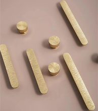 Load image into Gallery viewer, 3.78", 5.0" Solid Brass Hammered Gold Knobs & Pulls | Unique Dresser & Drawer Handles, Kitchen Cabinet, Wardrobe & Cupboard Hardware