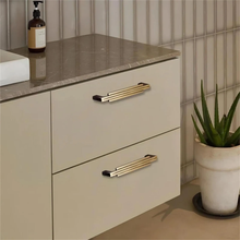 Load image into Gallery viewer, Brass & Pure Copper Modern Nordic Cabinet Handles | Simple Wardrobe Door & Drawer Pulls, Kitchen Cabinet Pulls