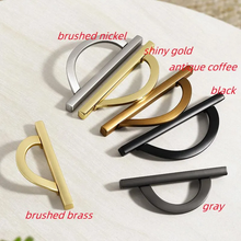 Load image into Gallery viewer, 3.78"-5.0" Unique Semicircle Knobs, Pulls & Handles (Brushed Brass, Gray, Black) | Dresser, Drawer, Wardrobe & Cupboard Hardware