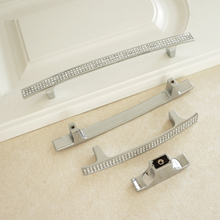 Load image into Gallery viewer, 3.78", 5", 6.3" Silver Crystal Dresser Knobs | Rhinestone Glass Drawer Pulls, Cabinet & Kitchen Handles, Hardware