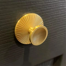 Load image into Gallery viewer, Gold Brass Drawer & Dresser Knobs with Back Plate | Kitchen & Cabinet Pulls, Door Knob Decor, Furniture Hardware