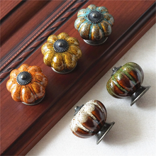 Load image into Gallery viewer, 1pc Pumpkin Ceramic Knobs | Colorful Dresser & Drawer Knobs, Cabinet & Kitchen Cupboard Pulls, Furniture Hardware