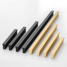Load image into Gallery viewer, Brushed Brass & Black Drawer Pulls | Dresser, Closet Wardrobe & Kitchen Cabinet Knobs & Decor Handles