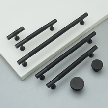 Load image into Gallery viewer, 3.78", 5", 6.3", 7.55" Matte Black Drawer Pulls | Unique Cabinet & Kitchen Pulls, Dresser & Cupboard Knobs, Furniture Hardware